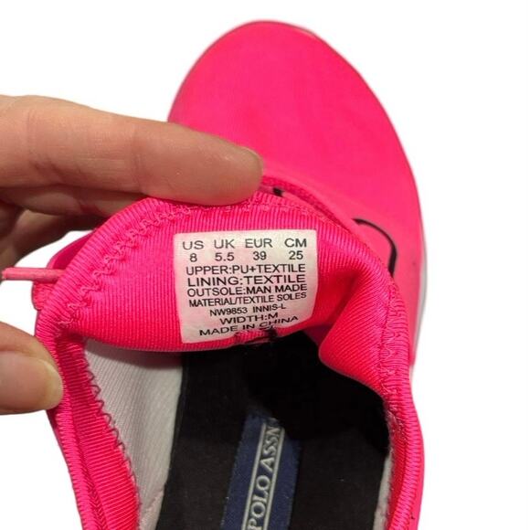 US Polo Association Neon Pink Lightweight Cloud Air Sneakers Women's 8 - Picture 6 of 6